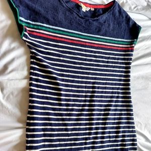 BODEN Navy multicolor striped midi dress size 2 women